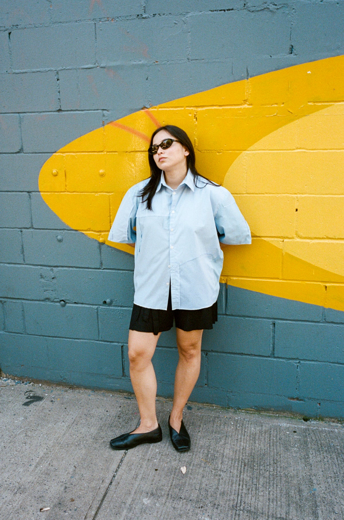 low front breezy shorts/