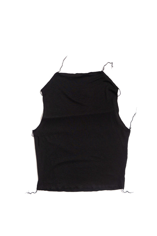 drape neck top/ black