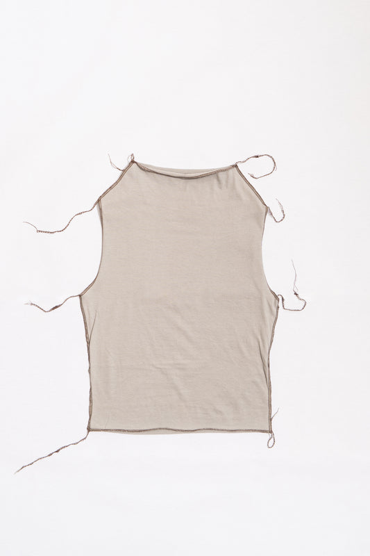 drape neck top/ grey