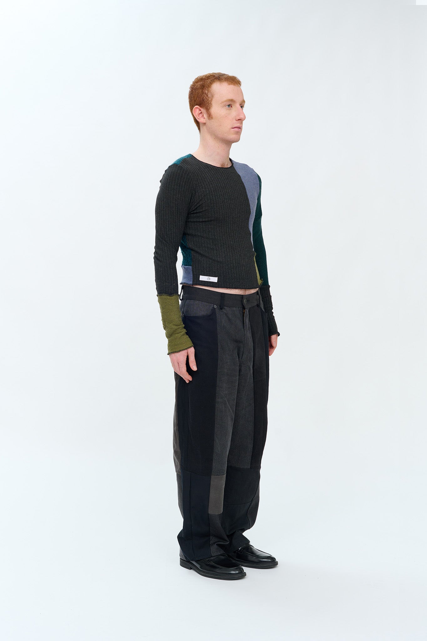 reconstructed jeans/ black