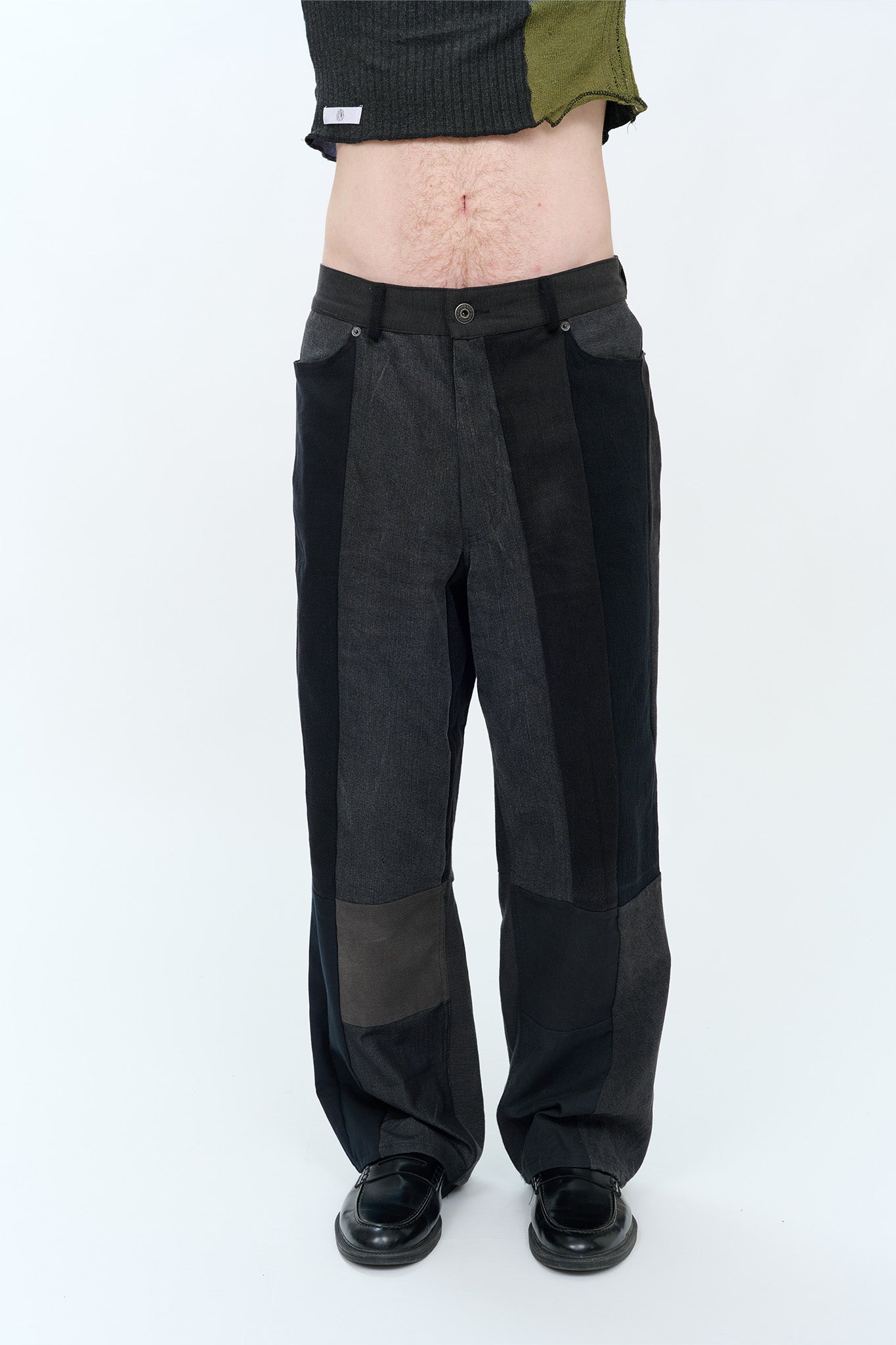 reconstructed jeans/ black