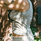 high neck top/ gray