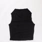 drape neck top/ black