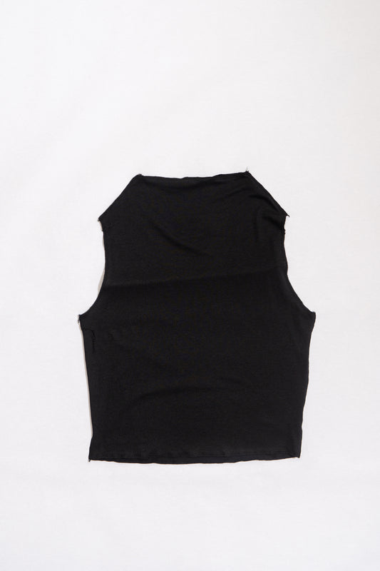 drape neck top/ black