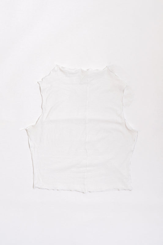 drape neck top/ white