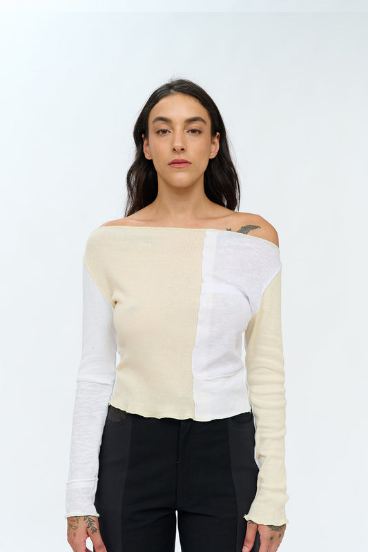 P18 Boatneck top White